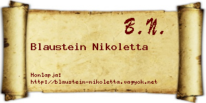 Blaustein Nikoletta névjegykártya