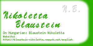 nikoletta blaustein business card